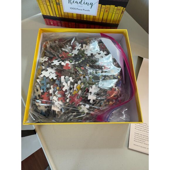 1000 piece Galison jigsaw puzzle I'd Rather Be Reading ; open/complete - Picture 5 of 5